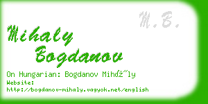 mihaly bogdanov business card